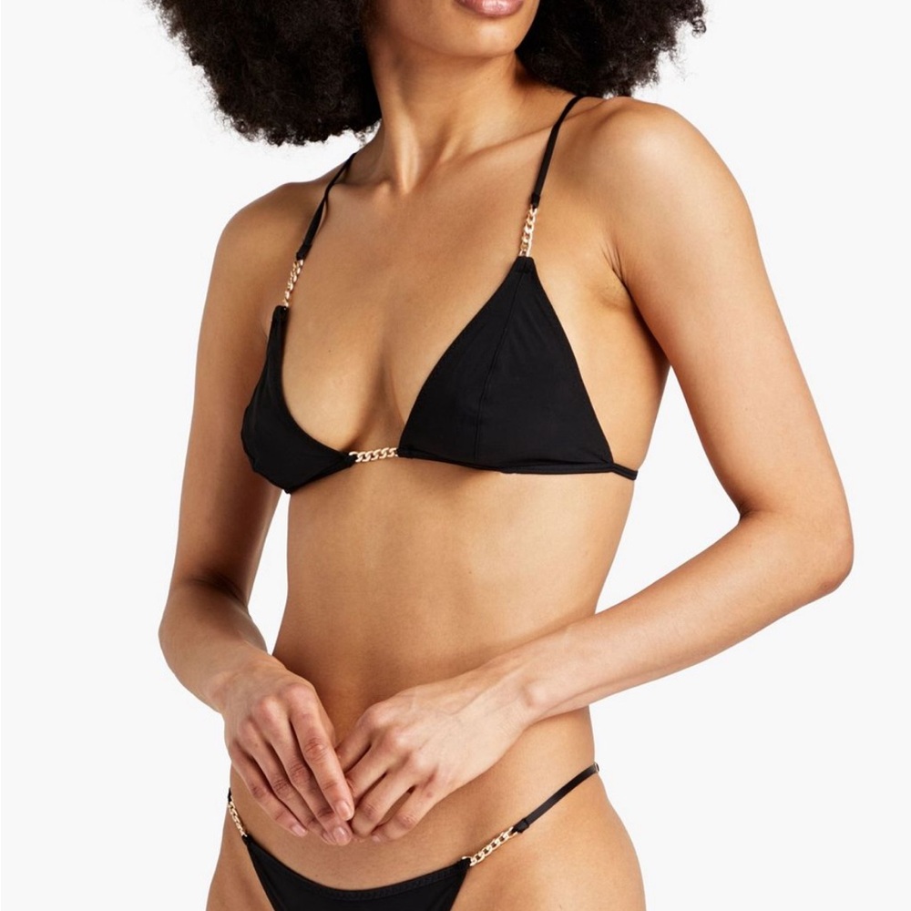 Stella McCartney Falabella Chiffon Chain Triangle Bra